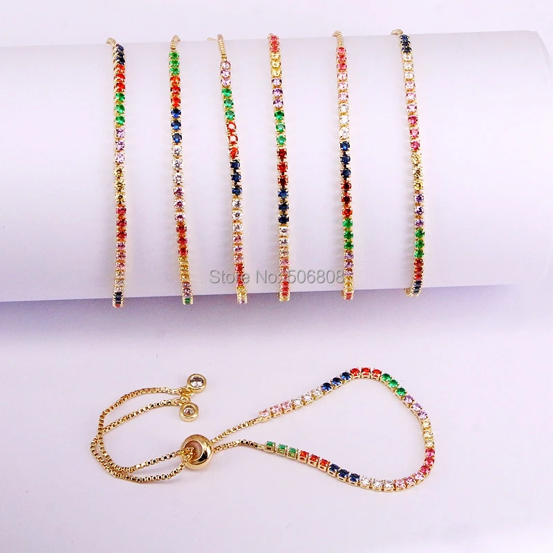 12PCS ZYZ-B2724 Gold Slim Cluster Prong Setting Colorful CZ Tennis Link Chain Thin Bracelet Bangle Fashion Women Girls Jewelry
12PCS ZYZ-B2724 Gold Slim Cluster Prong Setting Colorful CZ Tennis Link Chain Thin Bracelet Bangle Fashion Women Girls Jewelry