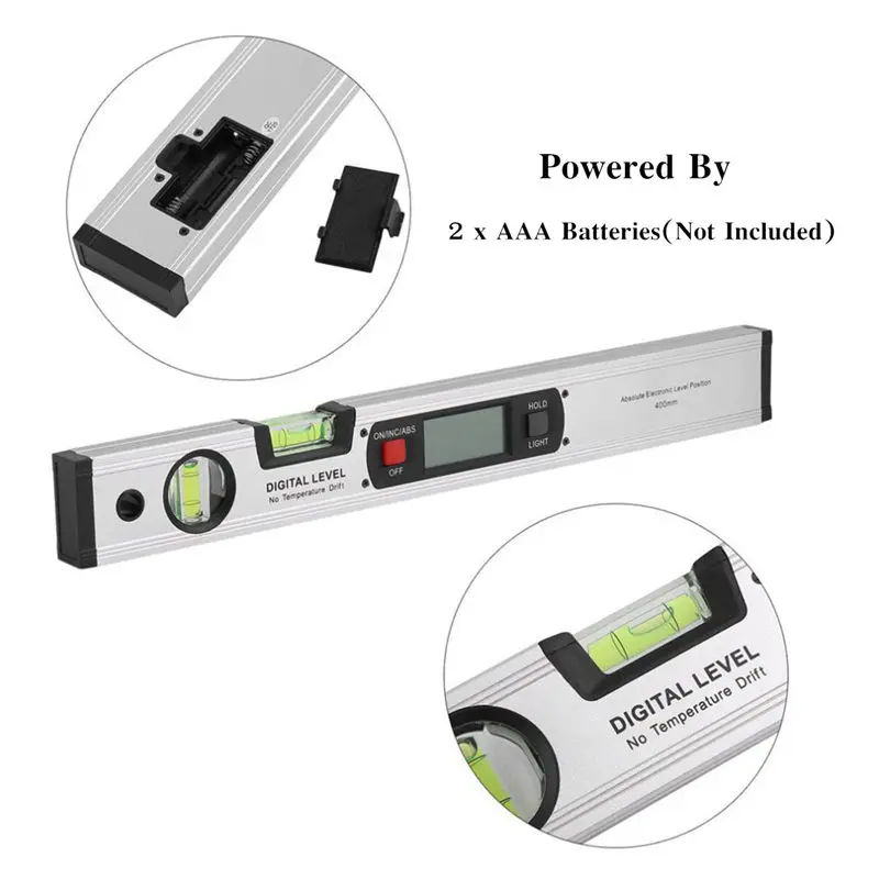 LCD Display Digital Angle 360 Complete Measurement Finder Level Absolute Origin Function Portable Designed Aluminum Alloy Silver
LCD Display Digital Angle 360 Complete Measurement Finder Level Absolute Origin Function Portable Designed Aluminum Alloy Silver