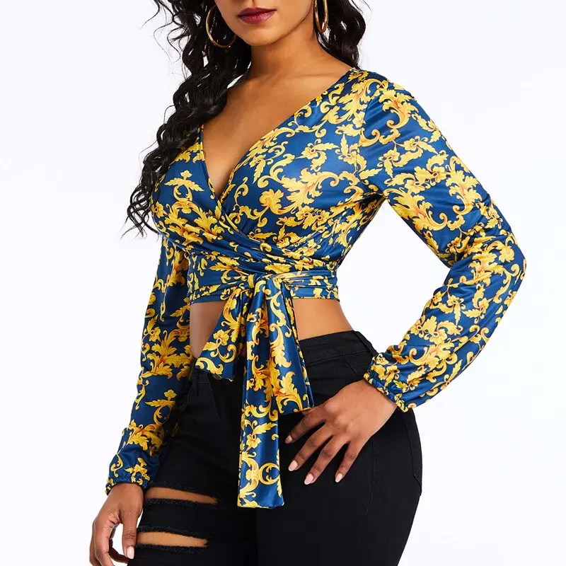 Floral Print Long Sleeve Blouse Women Sexy Deep V Boho Beach Crop Top Holiday Fashion Lace Up Slim Ladies Casual Summer Blouses
Floral Print Long Sleeve Blouse Women Sexy Deep V Boho Beach Crop Top Holiday Fashion Lace Up Slim Ladies Casual Summer Blouses