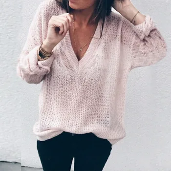 S-5XL Plus Size Loose Tops Fashion Women Deep V Neck Knitting Sweaters Casual Solid Drop Shoulder Knit Hollow Crochet Pullovers
S-5XL Plus Size Loose Tops Fashion Women Deep V Neck Knitting Sweaters Casual Solid Drop Shoulder Knit Hollow Crochet Pullovers