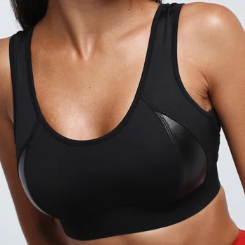 Women's Fitness Push Up Bra Tops 2020 New Gym Sports shockproof Bra PU Leather splice Underwear Female
Women's Fitness Push Up Bra Tops 2020 New Gym Sports shockproof Bra PU Leather splice Underwear Female