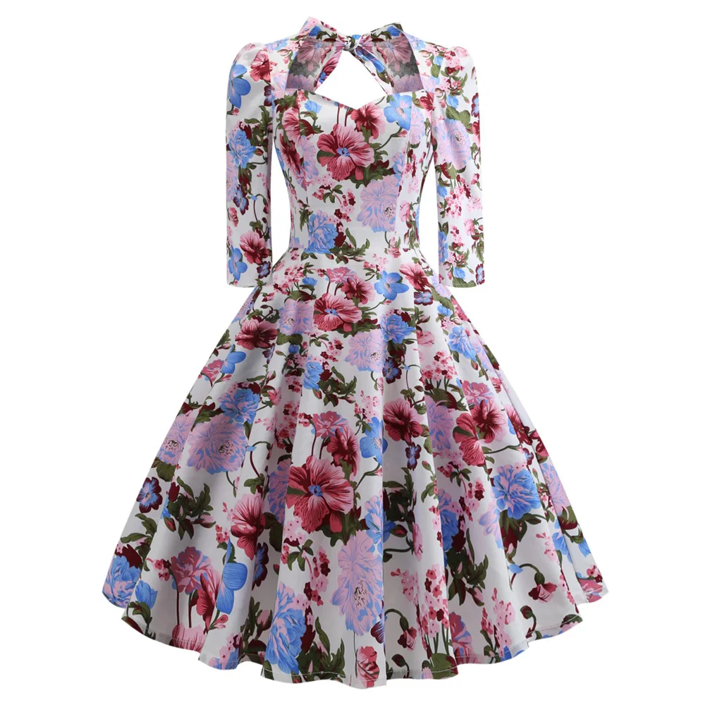 Half Sleeves Ties Back Rockabilly Retro Dress 50s 60s Audrey Hepburn Floral Vintage Women Dress Swing Party Vestidos New
Half Sleeves Ties Back Rockabilly Retro Dress 50s 60s Audrey Hepburn Floral Vintage Women Dress Swing Party Vestidos New