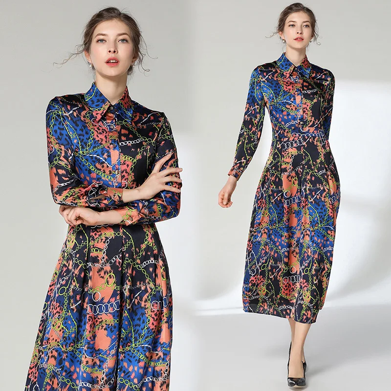 Print Vintage Long Dress Elegant Women 2019 New spring summer Dresses Long Sleeve Shirt Collar Runway Maxi Dress
Print Vintage Long Dress Elegant Women 2019 New spring summer Dresses Long Sleeve Shirt Collar Runway Maxi Dress