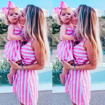 Family Matching Dress Mother Daughter Women Girl Stripe Bow Party Dress Clothes
Family Matching Dress Mother Daughter Women Girl Stripe Bow Party Dress Clothes