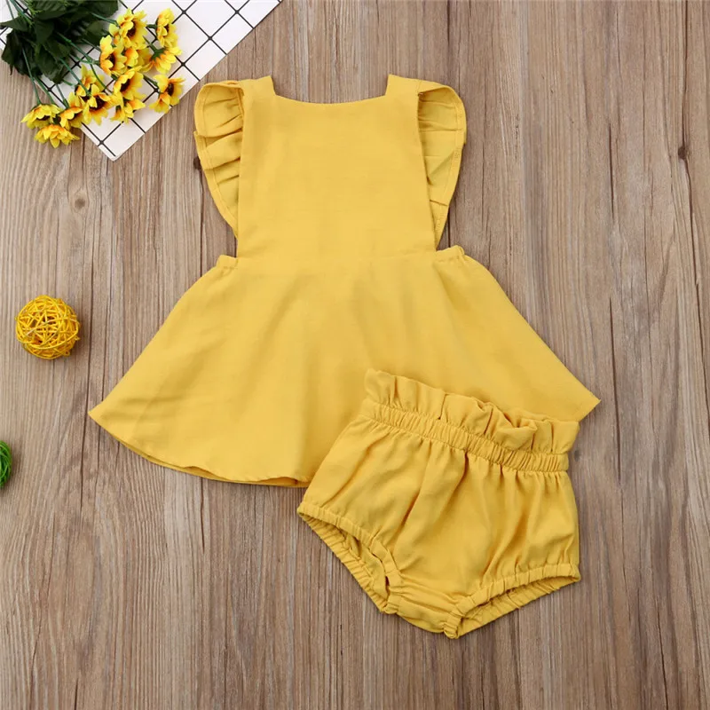 0-24M Infant Summer Baby Clothing Kid Girl Solid Bodysuits Clothes Fly Sleeve Ruffle Dresses Tops Shorts Briefs Outfits Set
0-24M Infant Summer Baby Clothing Kid Girl Solid Bodysuits Clothes Fly Sleeve Ruffle Dresses Tops Shorts Briefs Outfits Set