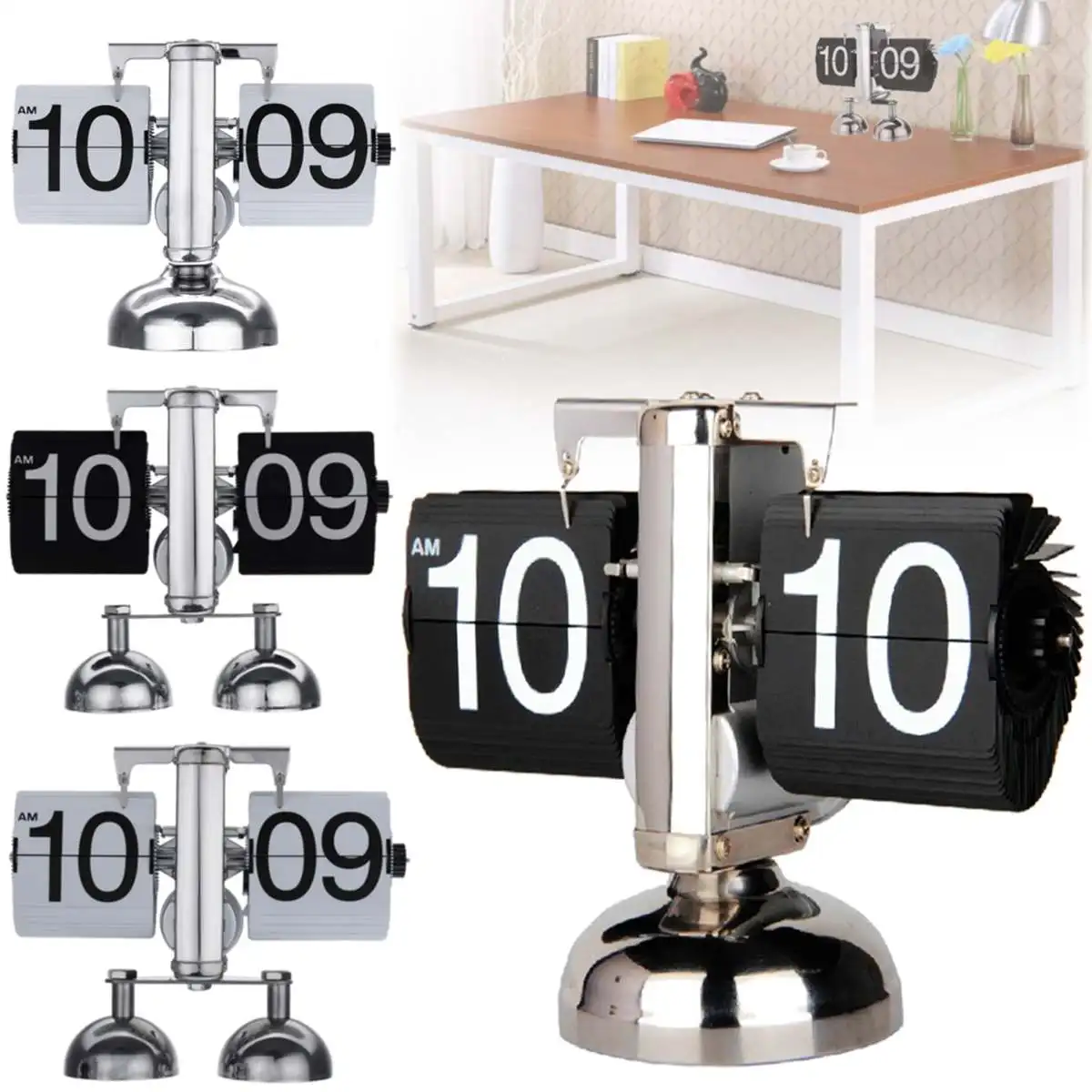 2 PCS Flip Clock Retro Scale Digital Stand Auto Flip Desk Table Clock Flip Internal Gear Operated Quartz Clock
2 PCS Flip Clock Retro Scale Digital Stand Auto Flip Desk Table Clock Flip Internal Gear Operated Quartz Clock