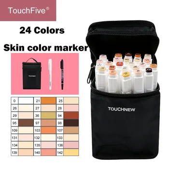 

TOUCHFIVE 24 Colors Sketch Skin Tones Marker Pen Artist Double Headed Alcohol Based Manga Art Markers brush pen
