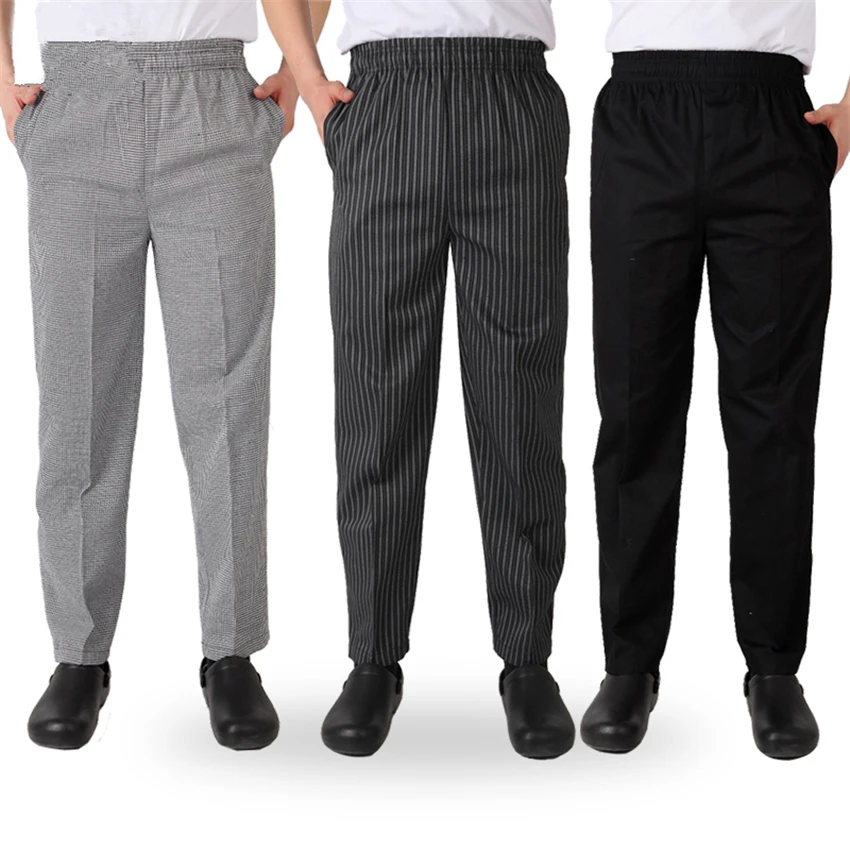 Men Chef Cook's Uniform Loose Kitchen Trousers Stripe Plaid Restaurant Long Lace Pants for Mens Chef Catering Cook Bottoms
Men Chef Cook's Uniform Loose Kitchen Trousers Stripe Plaid Restaurant Long Lace Pants for Mens Chef Catering Cook Bottoms
