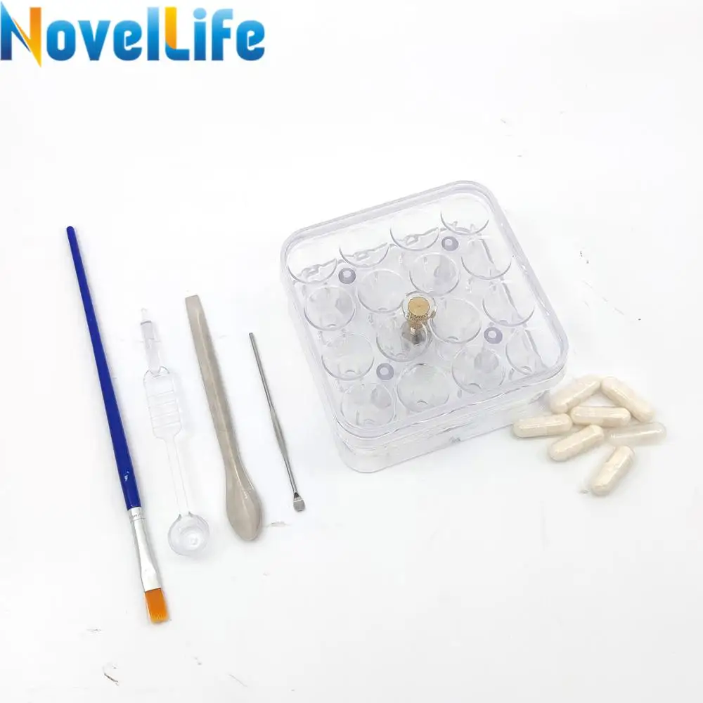 16 Holes Manual Capsule Filling Board Machine Size 0 DIY Pharmaceutical Herbal Powder Pills Drugs Capsules Maker Filler Tool Set
16 Holes Manual Capsule Filling Board Machine Size 0 DIY Pharmaceutical Herbal Powder Pills Drugs Capsules Maker Filler Tool Set