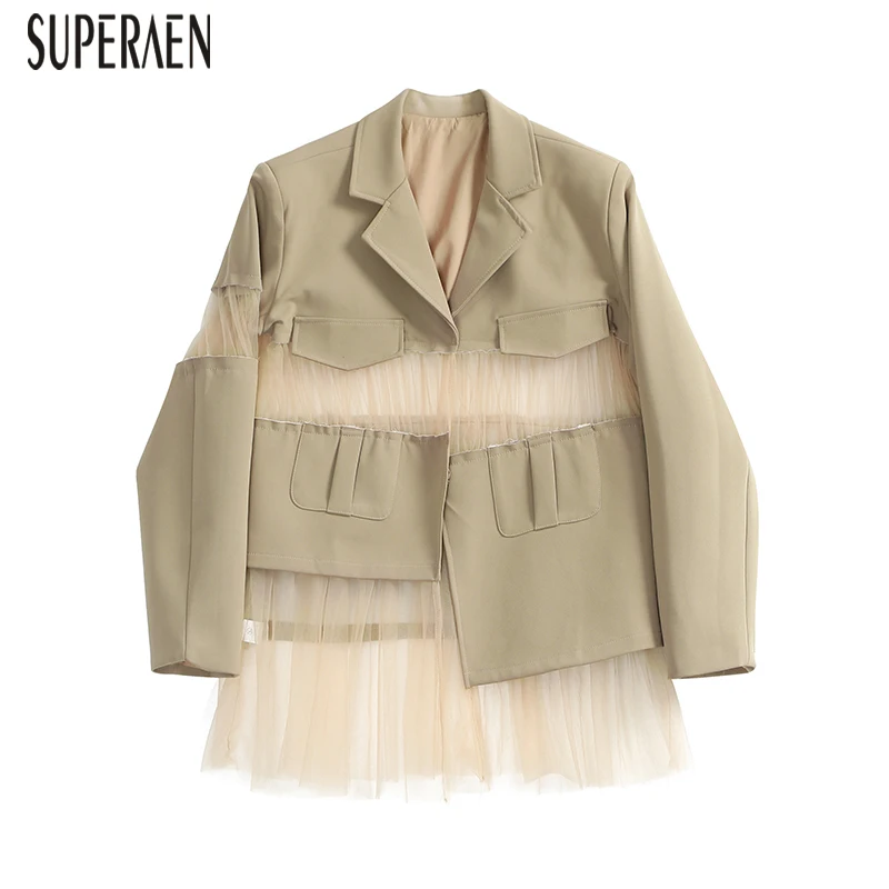 SuperAen Splicing Mesh Women Jacket Wild Fashion Casual Spring New 2019 Jacket Female Solid Color Europe Women Clothing
SuperAen Splicing Mesh Women Jacket Wild Fashion Casual Spring New 2019 Jacket Female Solid Color Europe Women Clothing