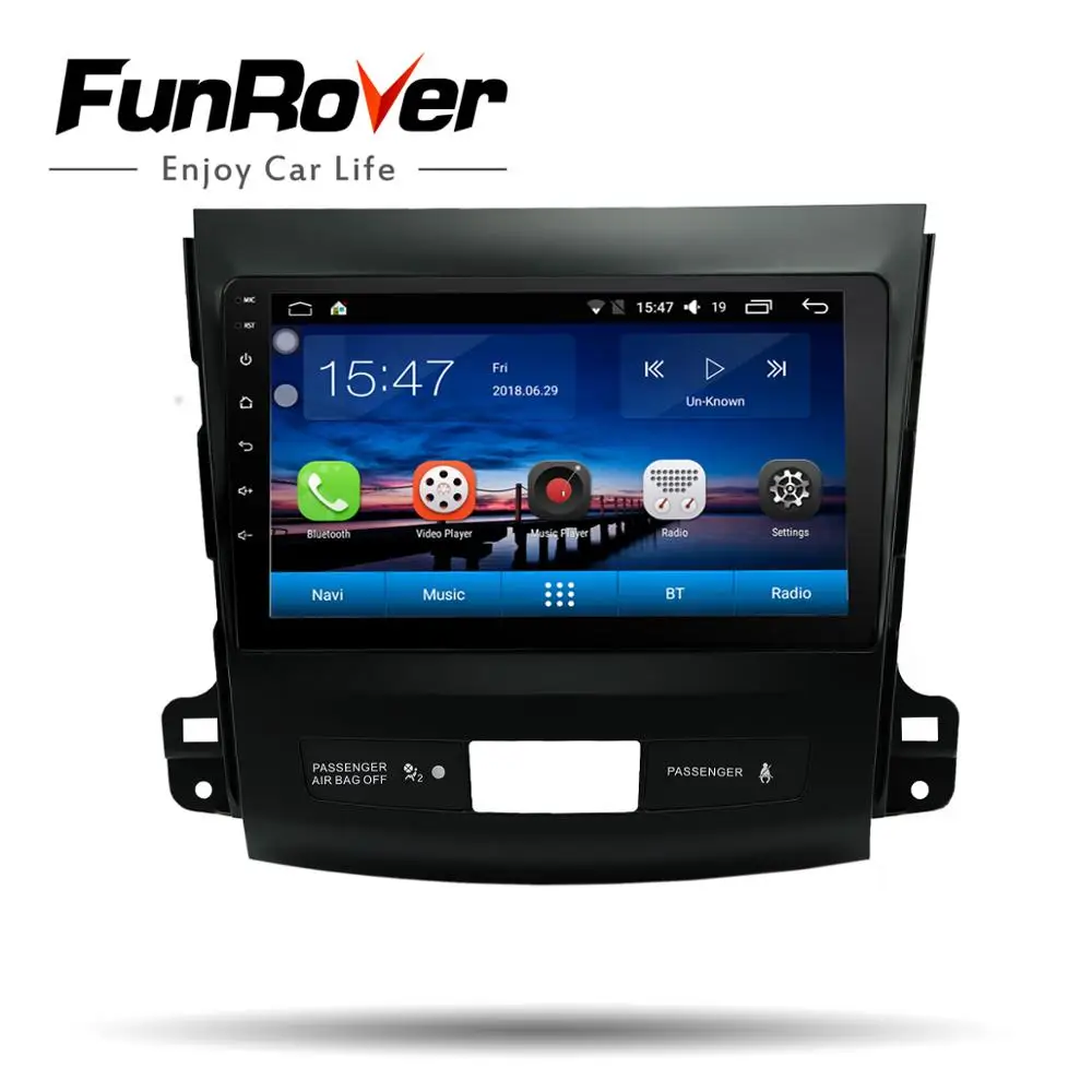 

Funrover 2.5D+IPS android 9.0 Car Multimedia player Navigation dvd for Mitsubishi Outlander 2006-2014 Peugeot 4007/Citroen gps