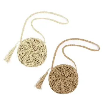 Solid Color Tassel Shoulder Messenger Handbags Women Woven Round Beach Crossbody Bags Phone Purse
Solid Color Tassel Shoulder Messenger Handbags Women Woven Round Beach Crossbody Bags Phone Purse