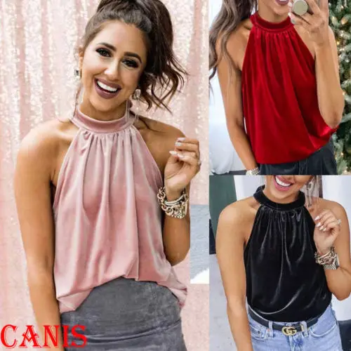 2019 Women Halter Vest Sexy Sleeveless Casual Summer Sexy Loose Half high collar Velvet 3 Colors Top
2019 Women Halter Vest Sexy Sleeveless Casual Summer Sexy Loose Half high collar Velvet 3 Colors Top