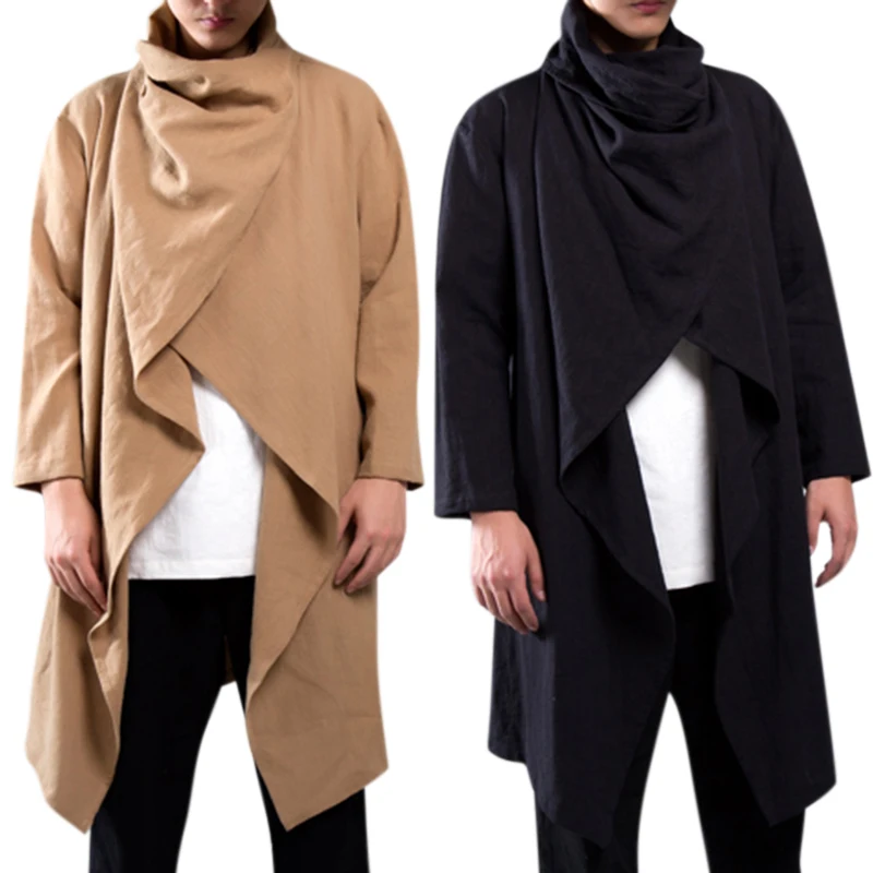 Chinese Style 2019 Chic Men Long Outwear Shirts Long Sleeve Irregular Punk Hiphop Male Cloak Casual Trench Mantle Hoody Coats
Chinese Style 2019 Chic Men Long Outwear Shirts Long Sleeve Irregular Punk Hiphop Male Cloak Casual Trench Mantle Hoody Coats