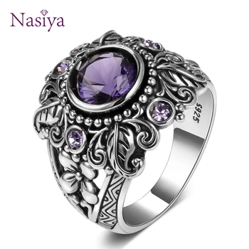 Vintage Jewelry 3ct Amethyst 925 Sterling Silver Ring Round Cut Purple Nature stone Women Wedding Anel Aneis Gemstone Rings
Vintage Jewelry 3ct Amethyst 925 Sterling Silver Ring Round Cut Purple Nature stone Women Wedding Anel Aneis Gemstone Rings