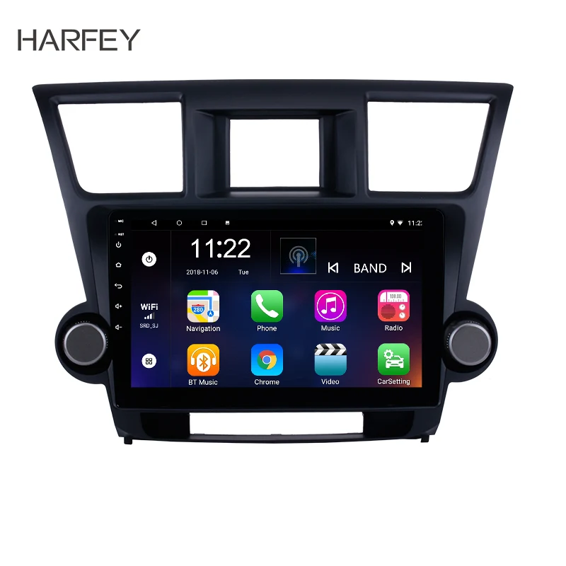 Автомагнитола Harfey для Toyota Highlander 2Din Android 2014 9 0 дюйма GPS мультимедийный плеер