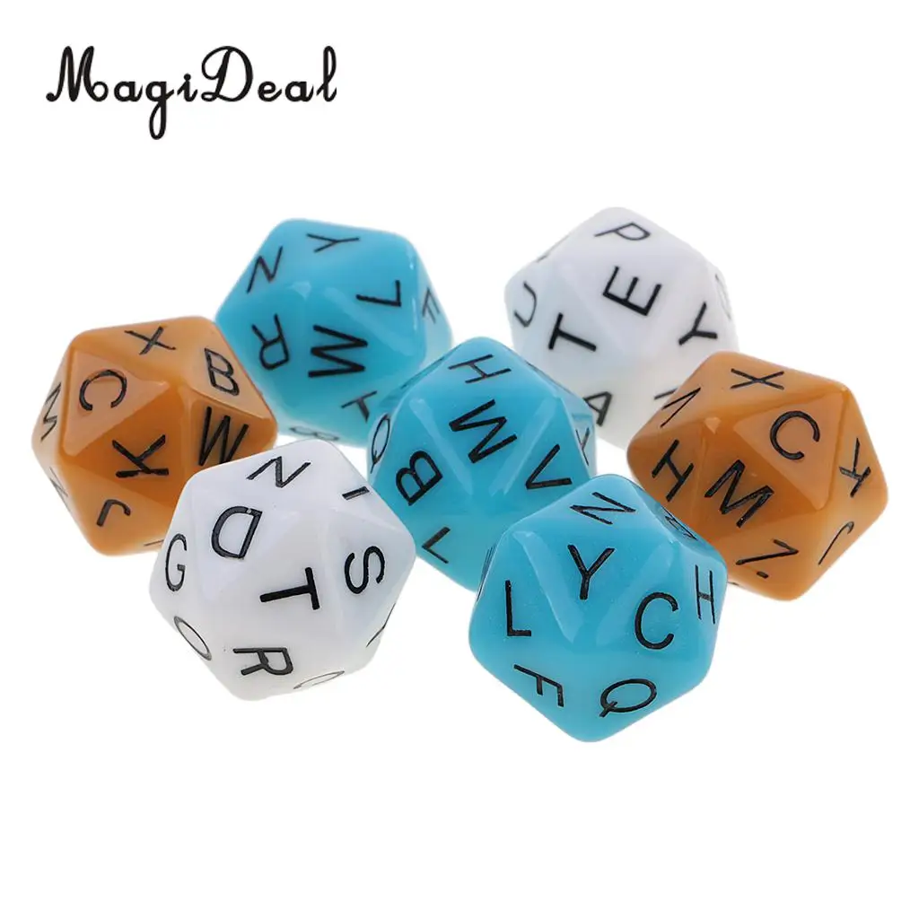 MagiDeal Colorful 7Pcs Plastic 20-sided Polyhedral Letter Dice for Party Play Games Classroom Teaching Children Learning Toys
MagiDeal Colorful 7Pcs Plastic 20-sided Polyhedral Letter Dice for Party Play Games Classroom Teaching Children Learning Toys