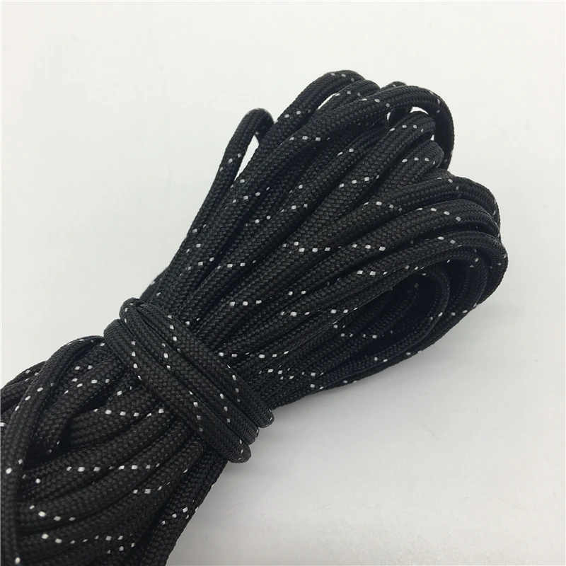 

10yds Paracord 550 Parachute Cord Lanyard Rope Mil Spec Type III 7 Strand Climbing Camping Survival Equipment #Black+white