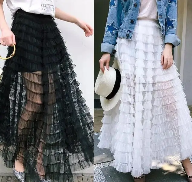 GETSRING 2017 Multi layer Skirt Yarn Cake Long White Skirt Female Transparent Tutu Skirts All Match
GETSRING 2017 Multi layer Skirt Yarn Cake Long White Skirt Female Transparent Tutu Skirts All Match