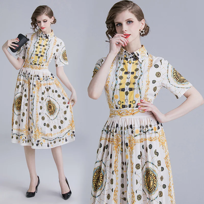 2019 Elegant Women Long Maxi Runway Dress Summer spring chain Fashion Contrast Color Print Vacation Dress
2019 Elegant Women Long Maxi Runway Dress Summer spring chain Fashion Contrast Color Print Vacation Dress