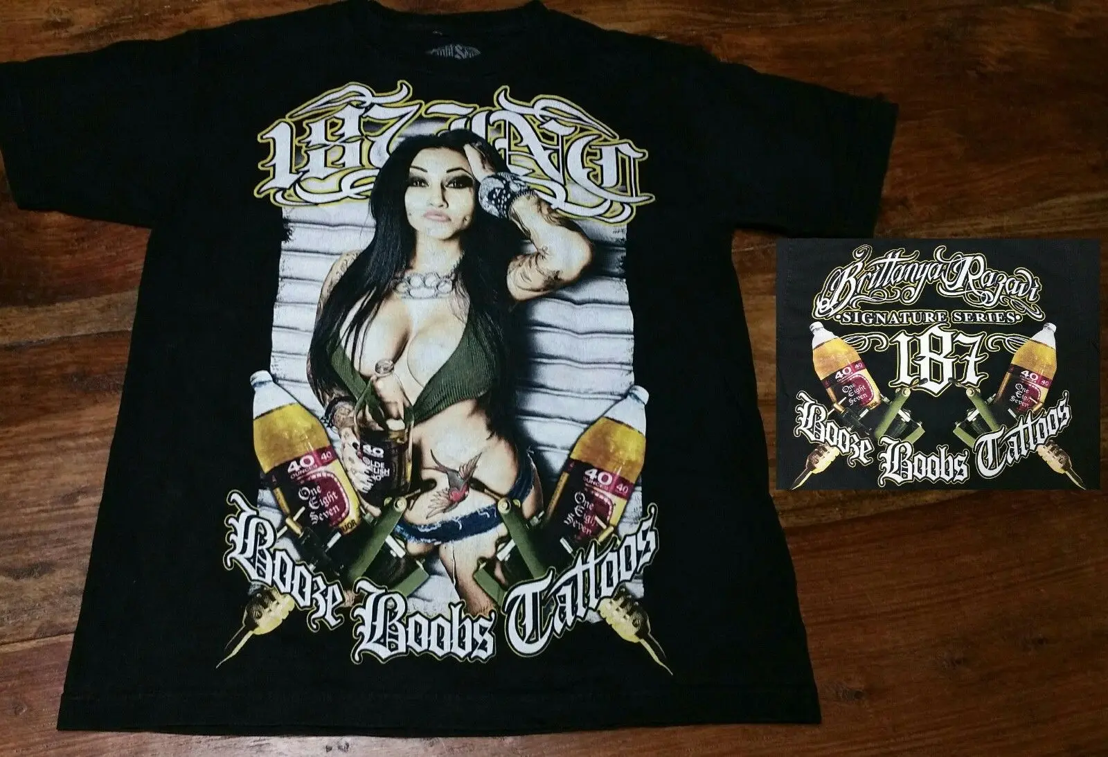 Brittanya Razavi Booze Boobs Tattoos 187 Inc T-Shirt Men Medium Signature Series
Brittanya Razavi Booze Boobs Tattoos 187 Inc T-Shirt Men Medium Signature Series