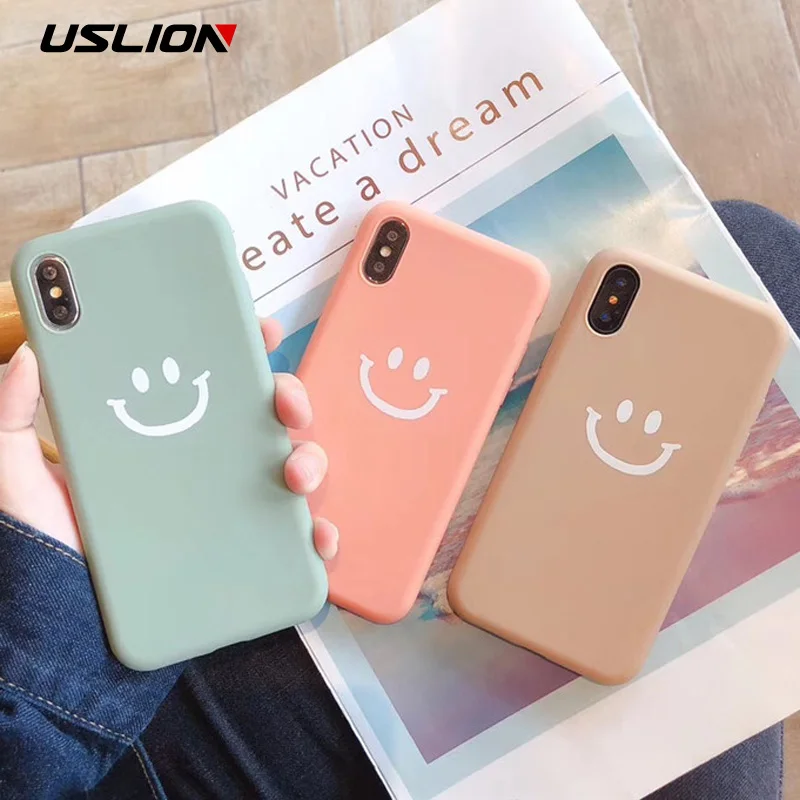 Чехол для телефона USLION карамельного цвета iPhone 6 6s 7 8 Plus мягкий силиконовый чехол