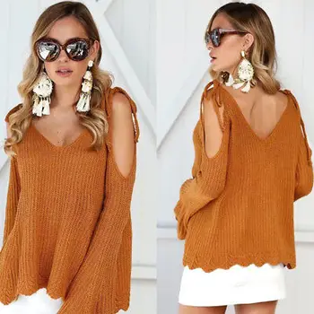 2017 Women's V-Neck Knitted Sweater Oversized Long Sleeve Loose Jumper Tops Knitwear Pullovers Solid Sweater
2017 Women's V-Neck Knitted Sweater Oversized Long Sleeve Loose Jumper Tops Knitwear Pullovers Solid Sweater