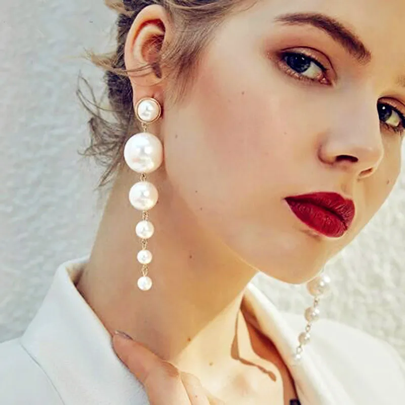 2019 New Stylish Elegant Large Analog Pearl Long Earrings String Statement Drop Earrings For Wedding Party Gifts
2019 New Stylish Elegant Large Analog Pearl Long Earrings String Statement Drop Earrings For Wedding Party Gifts