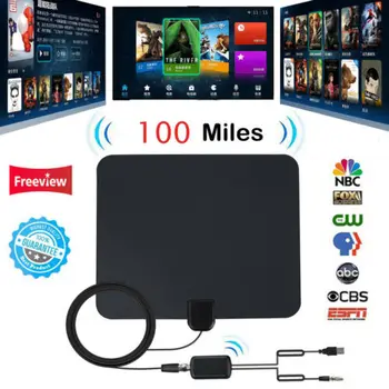 Indoor TV Antenna Aerial Digital HDTV Antennas 100 Miles Range 4K 1080P HD VHF UHF TV Antenna Signal Amplified Booster Cable
Indoor TV Antenna Aerial Digital HDTV Antennas 100 Miles Range 4K 1080P HD VHF UHF TV Antenna Signal Amplified Booster Cable