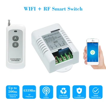 Smart Home 433Mhz AC85V-260V 1CH WIFI + RF Smart Switch Garage Door Opener Wireless Remote Switch Relay 30A Receiver Transmitter
Smart Home 433Mhz AC85V-260V 1CH WIFI + RF Smart Switch Garage Door Opener Wireless Remote Switch Relay 30A Receiver Transmitter