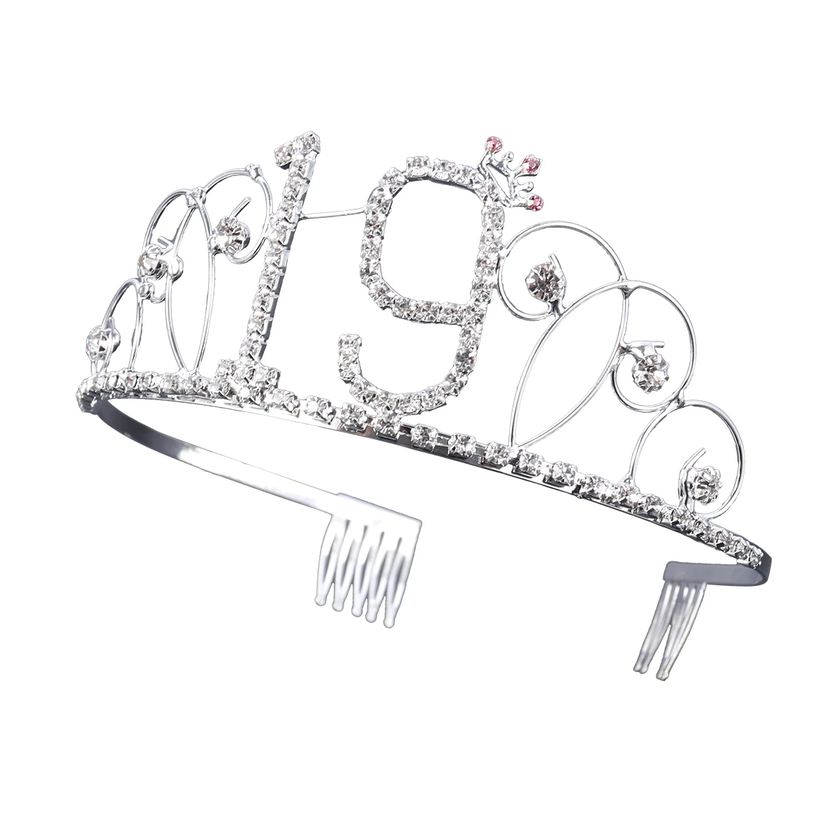 1PC Rhinestone 19th Birthday Chic Crystal Birthday Crown Hair Band with Hair Combs Hair Clip Headband Tiara for Girls
1PC Rhinestone 19th Birthday Chic Crystal Birthday Crown Hair Band with Hair Combs Hair Clip Headband Tiara for Girls