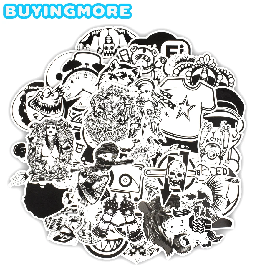 50 PCS Black and White Sticker Graffiti Cool Rock Anime DIY Stickers for Car Styling Laptop Fridge Suitcase Skateboard Guitar
50 PCS Black and White Sticker Graffiti Cool Rock Anime DIY Stickers for Car Styling Laptop Fridge Suitcase Skateboard Guitar
