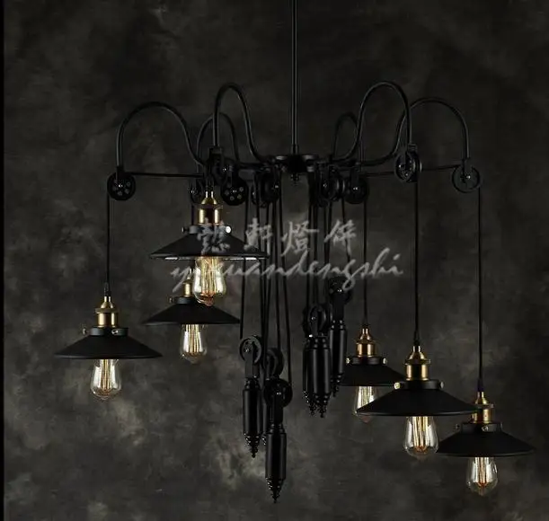 American Minimalist Retro Iron Lift Pulley Industrial Loft Chandelier Rustic Restaurant Bar Lamp
American Minimalist Retro Iron Lift Pulley Industrial Loft Chandelier Rustic Restaurant Bar Lamp
