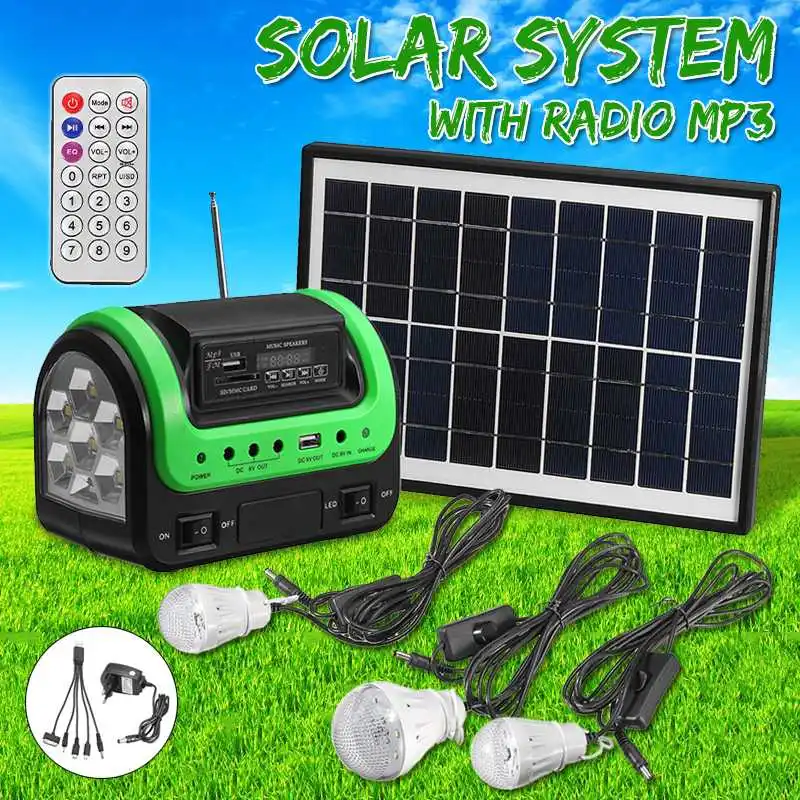 Solar Panel Charging Generator System Solar Power Panel Generator Kit with MP3 Radio Outdoor Flashlight Mobile Power Supply
Solar Panel Charging Generator System Solar Power Panel Generator Kit with MP3 Radio Outdoor Flashlight Mobile Power Supply