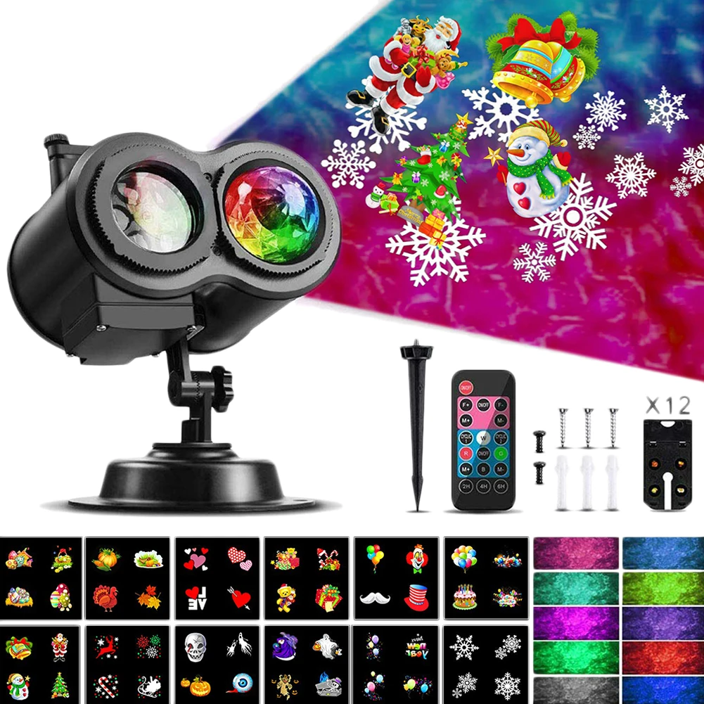 Waterproof Outdoor Ocean Wave Snowflake Light 12 Slides Christmas Laser Projector Lights for New Year Party Garden Decor
Waterproof Outdoor Ocean Wave Snowflake Light 12 Slides Christmas Laser Projector Lights for New Year Party Garden Decor