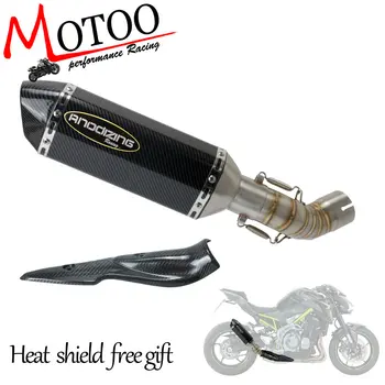 Motorcycle Slip On Muffler Exhaust System Middle Pipe Slip-On & Carbon Fiber Heat Shield Guard For Kawasaki Z900 Z 900 17 18
Motorcycle Slip On Muffler Exhaust System Middle Pipe Slip-On & Carbon Fiber Heat Shield Guard For Kawasaki Z900 Z 900 17 18
