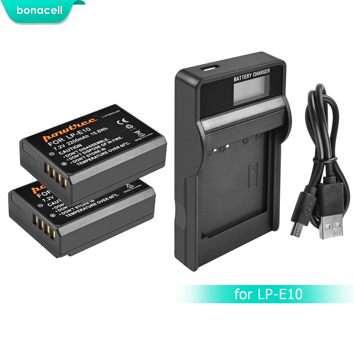 Bonacell 2200mAh LP-E10 LP E10 LPE10 Camera Battery+LCD Charger For Canon 1100D 1200D 1300D Rebel T3 T5 KISS X50 X70 Battery L10
Bonacell 2200mAh LP-E10 LP E10 LPE10 Camera Battery+LCD Charger For Canon 1100D 1200D 1300D Rebel T3 T5 KISS X50 X70 Battery L10