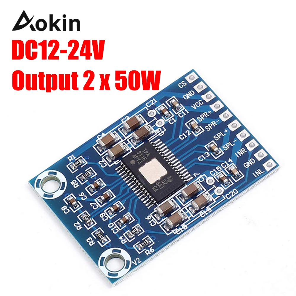 XH-M562 TPA3116D2 50W+50W Dual Channel Mini Digital Amplifier Class D Amplifier 50W Power Amplifier Board DC 12V-24V 2x50W
XH-M562 TPA3116D2 50W+50W Dual Channel Mini Digital Amplifier Class D Amplifier 50W Power Amplifier Board DC 12V-24V 2x50W