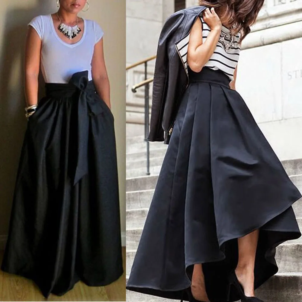Hirigin Summer Women black Stretch High Waist Belt Flared Pleated Swing Long Maxi Skirt
Hirigin Summer Women black Stretch High Waist Belt Flared Pleated Swing Long Maxi Skirt