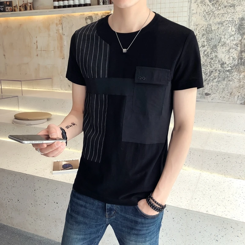 Man Work Clothes Pocket Short Sleeve Split Joint Lining T Pity On Clothes Half Sleeve Round Neck
Man Work Clothes Pocket Short Sleeve Split Joint Lining T Pity On Clothes Half Sleeve Round Neck