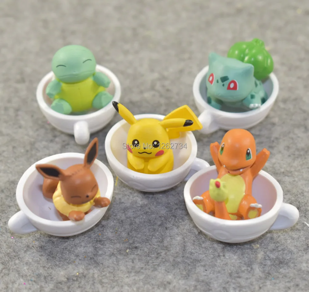 Cute 5Pcs Charmander Bulbasaur Squirtle Pikachu Eevee Flareon Vaporeon Jolteon 3CM Action Figure PVC Cup Retail
Cute 5Pcs Charmander Bulbasaur Squirtle Pikachu Eevee Flareon Vaporeon Jolteon 3CM Action Figure PVC Cup Retail