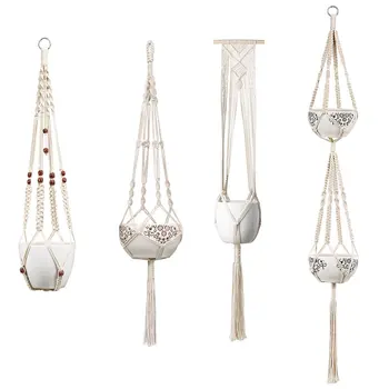 Macrame Plant Hangers - 4 Pack In Different Designs - Handmade Indoor Wall Hanging Planter Plant Holder - Modern Boho Home De
Macrame Plant Hangers - 4 Pack In Different Designs - Handmade Indoor Wall Hanging Planter Plant Holder - Modern Boho Home De