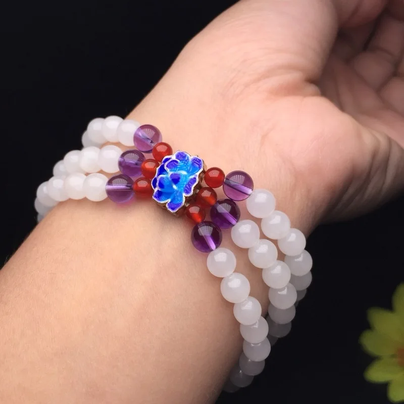 2019 Real Pulseira Feminina Masculina Feminina Yu Xuan, Hetian Three Circle Bracelet 6 Mm Beads Collocation Cloisonne With Rose
2019 Real Pulseira Feminina Masculina Feminina Yu Xuan, Hetian Three Circle Bracelet 6 Mm Beads Collocation Cloisonne With Rose