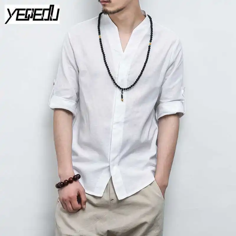 #4429 Fashion Cotton Kimono Shirts Men Chinese Style Three Quarter Sleeve Plus Size Man Clothing Linen Shirt Men Mandarin Collar
#4429 Fashion Cotton Kimono Shirts Men Chinese Style Three Quarter Sleeve Plus Size Man Clothing Linen Shirt Men Mandarin Collar