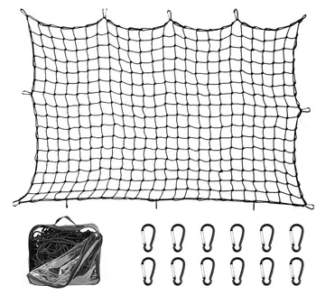 Super Duty Bungee Cargo Net For Truck Bed Stretches To 12 Tangle-Free D Clip Carabiners | Small Mesh Holds Small And Large Loa
Super Duty Bungee Cargo Net For Truck Bed Stretches To 12 Tangle-Free D Clip Carabiners | Small Mesh Holds Small And Large Loa
