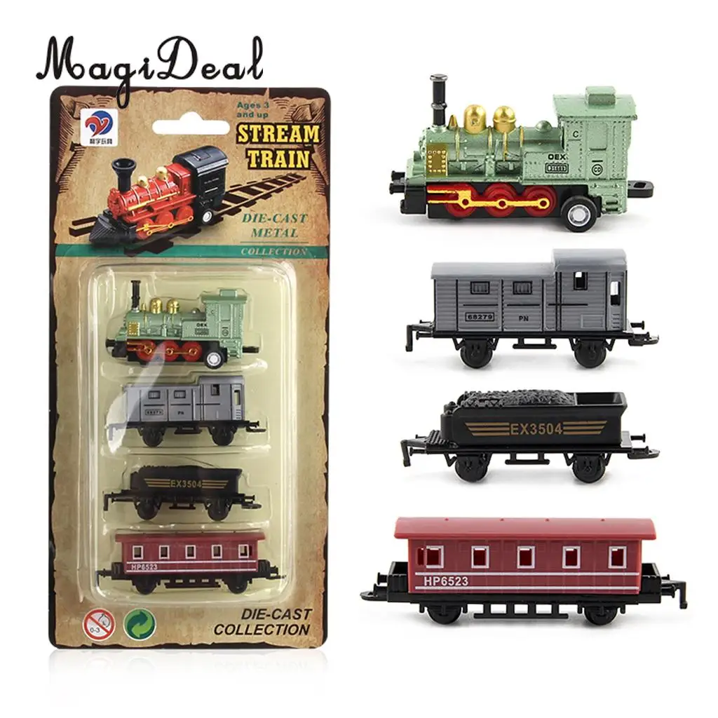 4Pcs Green Mini Steam Train Set, 1 Locomotive Engine and 3 Railway Carriages, Kids Toddler Fun Toy Collectibles
4Pcs Green Mini Steam Train Set, 1 Locomotive Engine and 3 Railway Carriages, Kids Toddler Fun Toy Collectibles