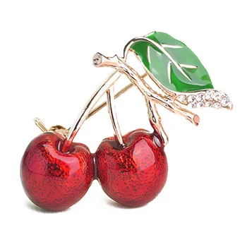 Fashion Double Cherry Rhinestone Brooch Pin Branch Cerise Fruit Green Leaf Badge Jewelry Christmas Gift brooches rosette brosc
Fashion Double Cherry Rhinestone Brooch Pin Branch Cerise Fruit Green Leaf Badge Jewelry Christmas Gift brooches rosette brosc