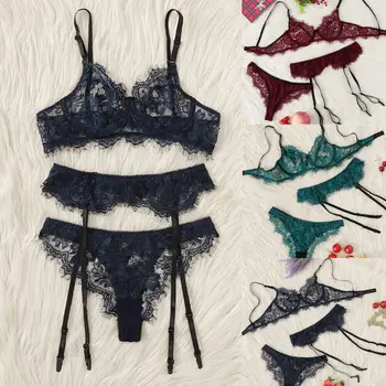 3pcs Women Sexy Lingerie Lace Bra G-string Thong Garter Belts Set Underwear Babydoll Sleepwear Sets New
3pcs Women Sexy Lingerie Lace Bra G-string Thong Garter Belts Set Underwear Babydoll Sleepwear Sets New