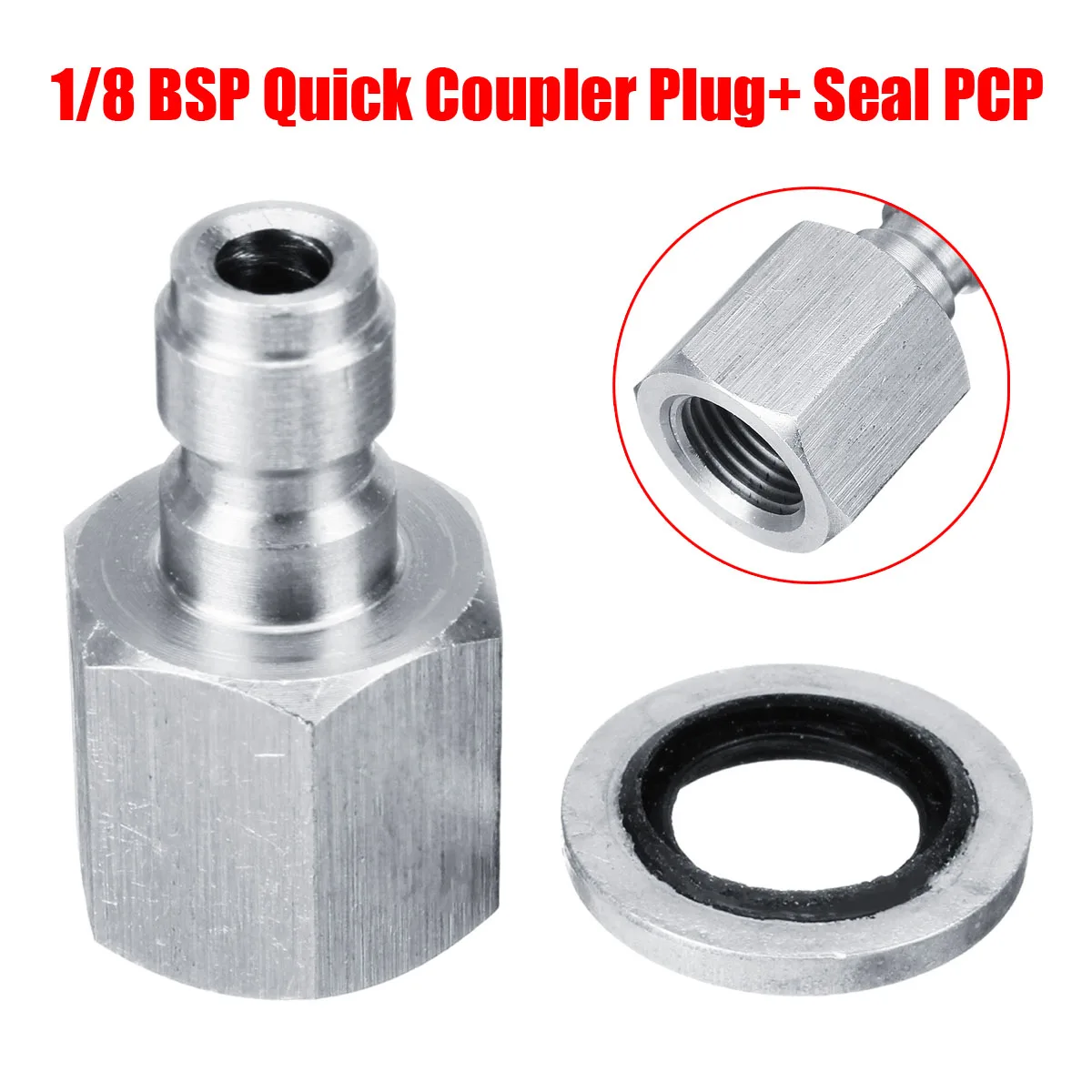 8mm Quick Disconnect Charging Hose Adapter 1/8 BSP Quick Coupler Plug + Seal Paintball Air Guns PCP Air Rifle BSA Accessories
8mm Quick Disconnect Charging Hose Adapter 1/8 BSP Quick Coupler Plug + Seal Paintball Air Guns PCP Air Rifle BSA Accessories