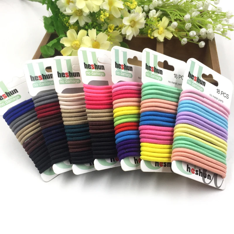 

Hair Rope Trendy Accessories 18PCS/Set Elastic Hair Band Bands Women Fashion Hairband Tie Set Candy Color Popular
